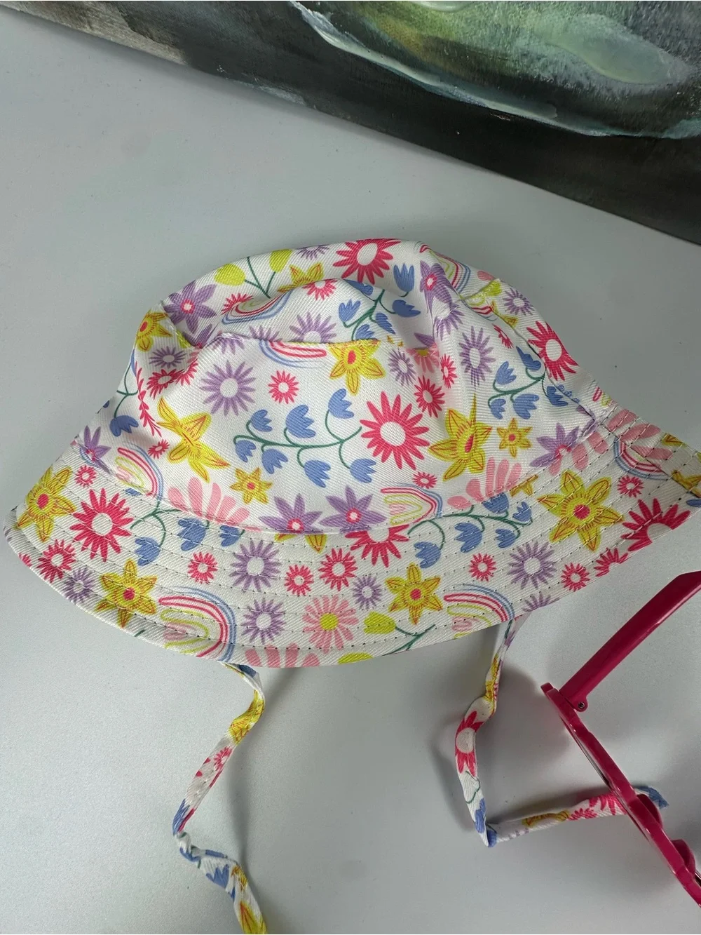🌸 NEW WITHOUT TAGS Floral Bucket Hat & Flower Sunglasses Set 🌸